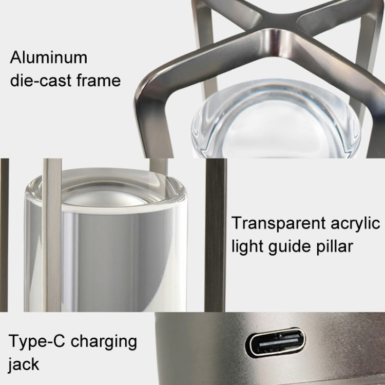 Lampe de table Vintage tout aluminium, portable, pour hôtel ou camping, veilleuse tactile, 2000 mAh (Bronze), 2600 mAh (Bronze), 2000 mAh (Argent), 2600 mAh (Argent), 2000 mAh (Noir mat), 2600 mAh (Noir mat)