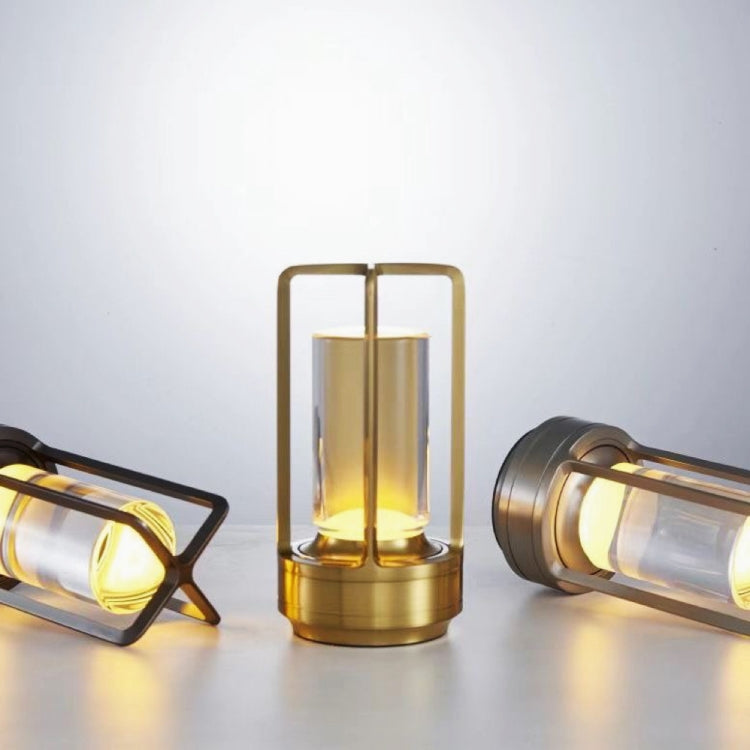 Lampe de table Vintage tout aluminium, portable, pour hôtel ou camping, veilleuse tactile, 2000 mAh (Bronze), 2600 mAh (Bronze), 2000 mAh (Argent), 2600 mAh (Argent), 2000 mAh (Noir mat), 2600 mAh (Noir mat)