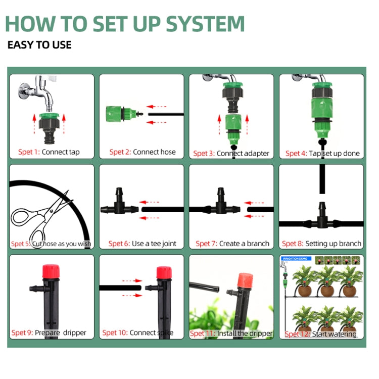 Hose Drip Irrigation System Plant Watering Set 360 Degree Adjustable Drippers, 5m Kit, 10m Kit, 15m Kit, 20m Kit, 25m Kit