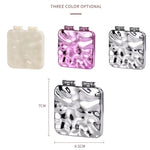 Miroir de maquillage double face mini-électroplaqué de bureau pour femmes, Miroir (Violet), Miroir (Argent), Miroir (Beige)