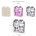 Miroir de maquillage double face mini-électroplaqué de bureau pour femmes, Miroir (Violet), Miroir (Argent), Miroir (Beige)