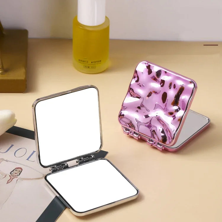 Miroir de maquillage double face mini-électroplaqué de bureau pour femmes, Miroir (Violet), Miroir (Argent), Miroir (Beige)