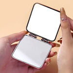 Miroir de maquillage double face mini-électroplaqué de bureau pour femmes, Miroir (Violet), Miroir (Argent), Miroir (Beige)