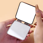 Miroir de maquillage double face mini-électroplaqué de bureau pour femmes, Miroir (Violet), Miroir (Argent), Miroir (Beige)