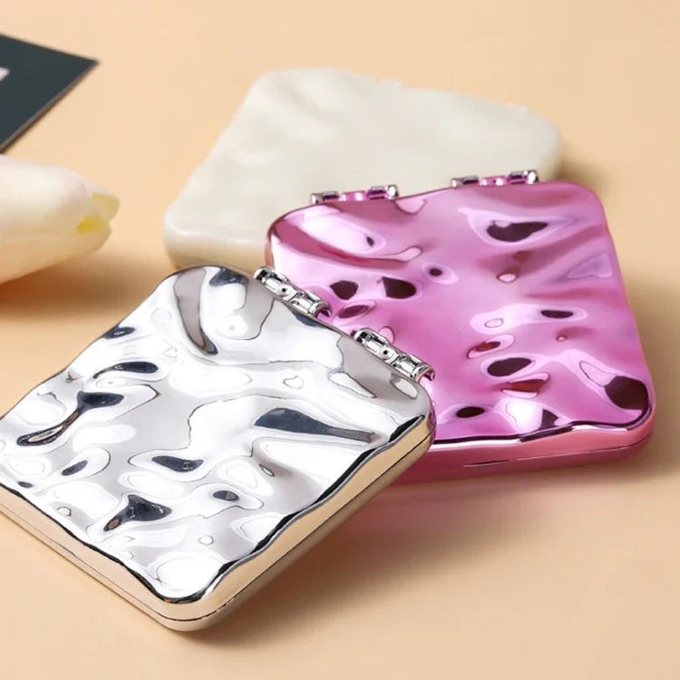 Miroir de maquillage double face mini-électroplaqué de bureau pour femmes, Miroir (Violet), Miroir (Argent), Miroir (Beige)