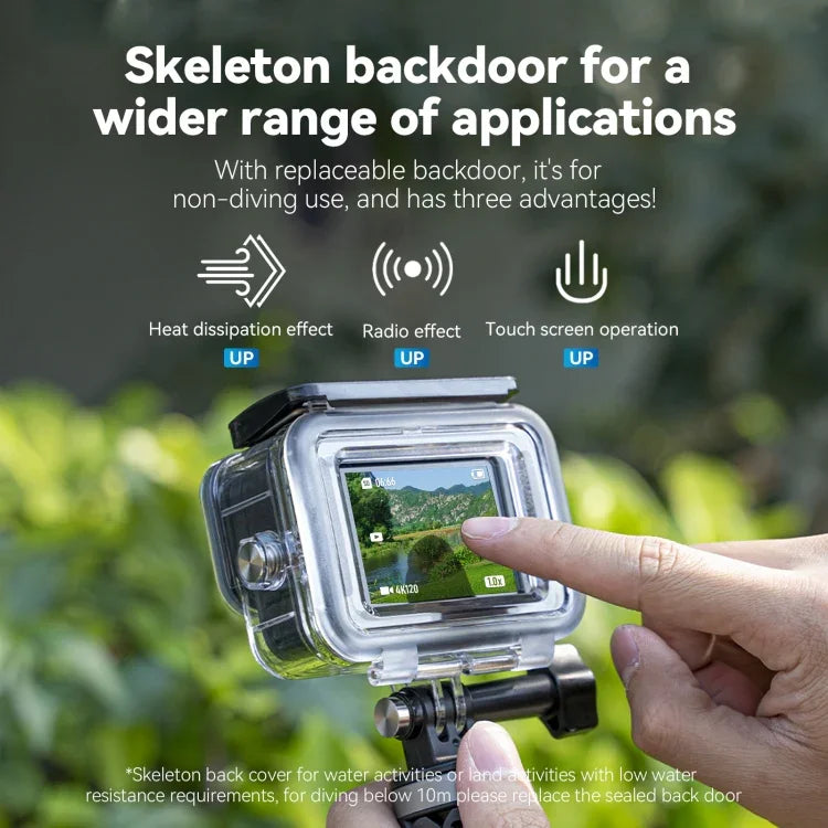 Boîtier étanche TELESIN anti-buée pour plongée sous-marine avec GoPro Hero11 Black / HERO10 Black / HERO9 Black.