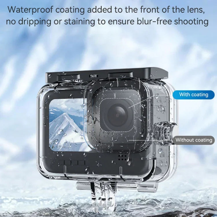 Boîtier étanche TELESIN anti-buée pour plongée sous-marine avec GoPro Hero11 Black / HERO10 Black / HERO9 Black.