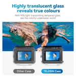Boîtier étanche TELESIN anti-buée pour plongée sous-marine avec GoPro Hero11 Black / HERO10 Black / HERO9 Black.