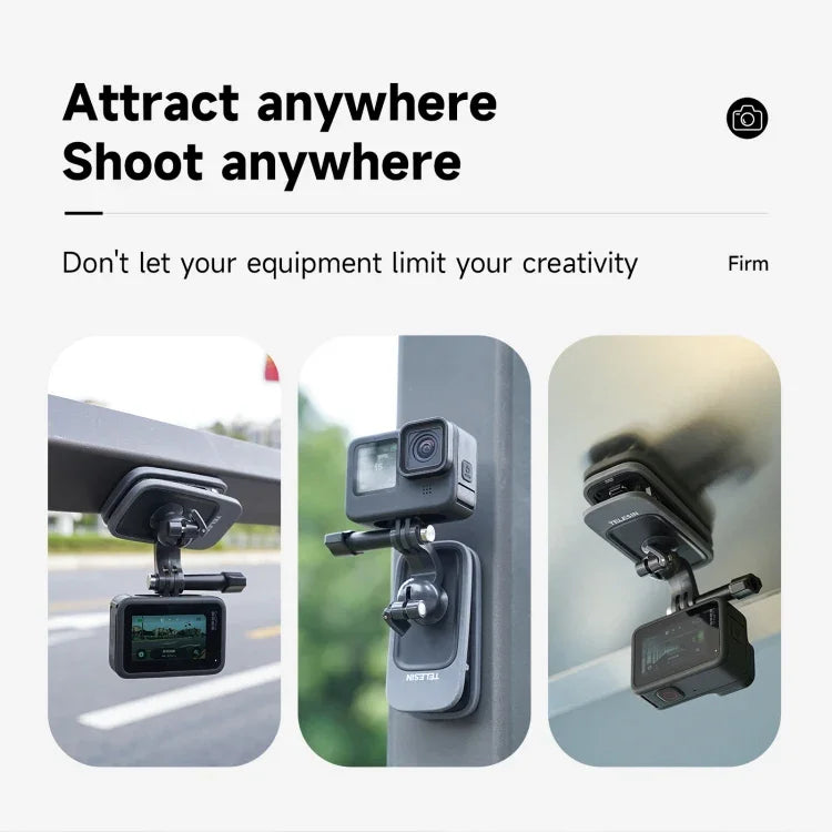 Support magnétique rotatif à 360 degrés TELESIN pour caméra d'action, à fixer sur un sac à dos