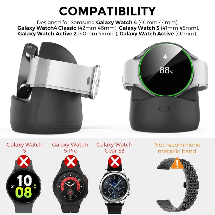 Support de charge en silicone AhaStyle PT181 pour montre Galaxy Watch 3 / 4 / Active / Active 2