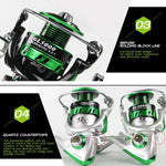 Moulinet de pêche YUMOSHI GL Series, GL1000 Argent, GL2000 Argent, GL3000 Argent, GL4000 Argent, GL5000 Argent, GL6000 Argent, GL7000 Argent, GL1000 Noir, GL2000 Noir, GL3000 Noir, GL4000 Noir, GL5000 Noir, GL6000 Noir, GL7000 Noir