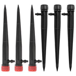 FH-118 Goutteur réglable de 13 cm avec 8 trous, piquet de sol pour système d'irrigation de jardin, chapeau rouge, chapeau noir