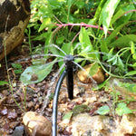 FH-118 Goutteur réglable de 13 cm avec 8 trous, piquet de sol pour système d'irrigation de jardin, chapeau rouge, chapeau noir