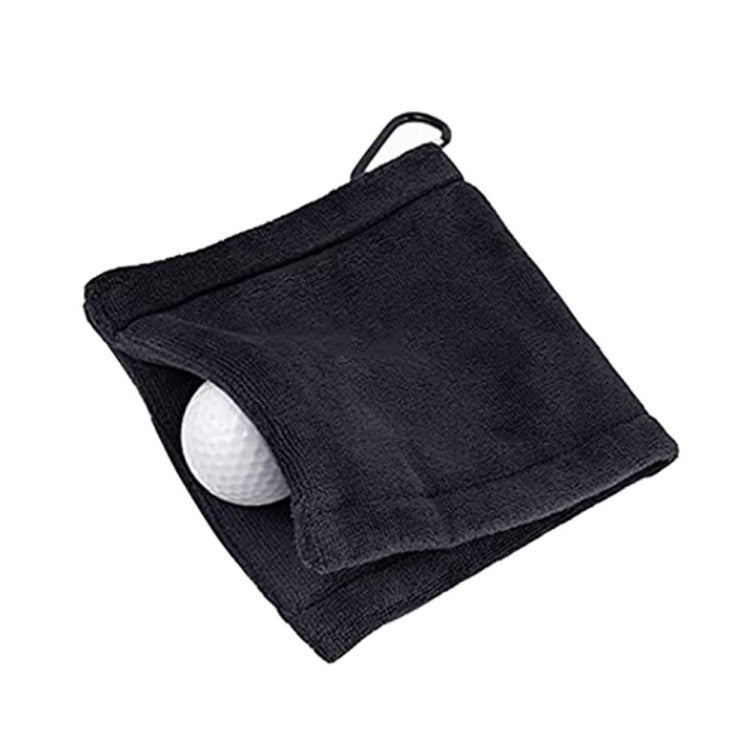 Serviette de nettoyage pour balles de golf doublée en polaire microfibre avec mousqueton, serviette de nettoyage grise, serviette de nettoyage noire