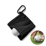 Serviette de nettoyage pour balles de golf doublée en polaire microfibre avec mousqueton, serviette de nettoyage grise, serviette de nettoyage noire