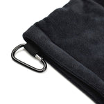 Serviette de nettoyage pour balles de golf doublée en polaire microfibre avec mousqueton, serviette de nettoyage grise, serviette de nettoyage noire