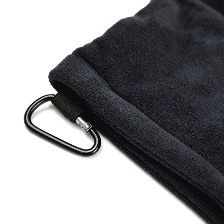Serviette de nettoyage pour balles de golf doublée en polaire microfibre avec mousqueton, serviette de nettoyage grise, serviette de nettoyage noire