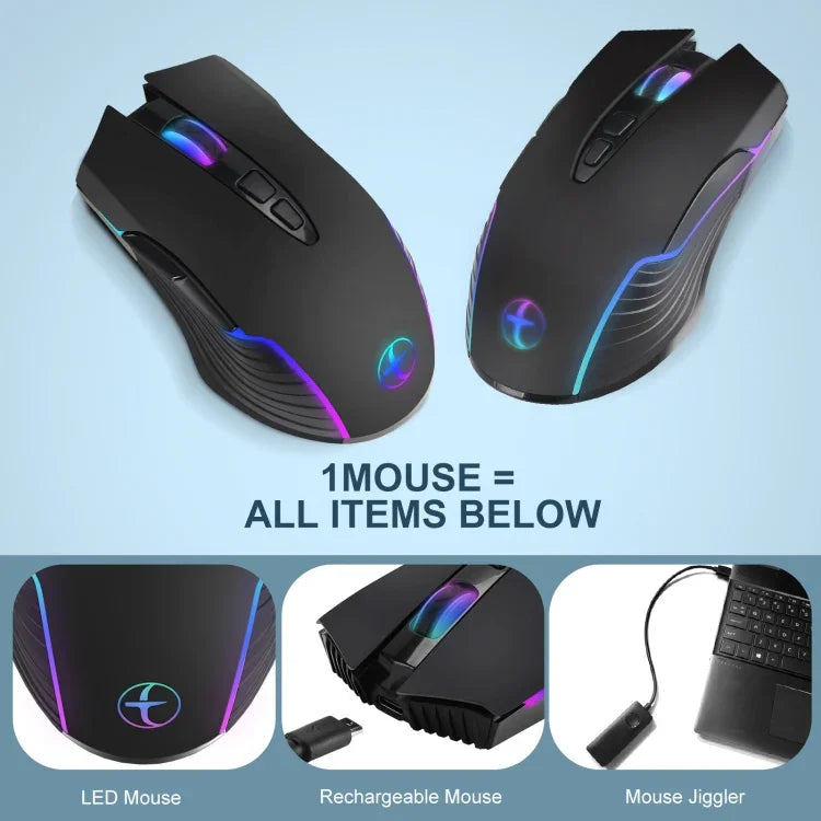 Souris sans fil E50 2,4 G, jiggleur de souris portable avec 7 touches
