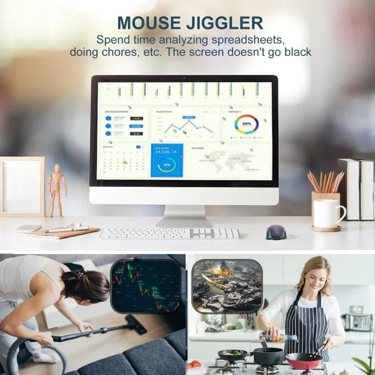 Souris sans fil E50 2,4 G, jiggleur de souris portable avec 7 touches