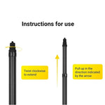 Perche à selfie invisible en fibre de carbone extensible pour Insta360 / DJI Action / GoPro / Caméra sportive Xiao Yi, 1,5 m, 3 m, 5 m