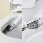 Brosse de toilette en caoutchouc souple avec pince, brosse de nettoyage sans espace mort, fuite, égouttoir