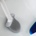 Brosse de toilette en caoutchouc souple avec pince, brosse de nettoyage sans espace mort, fuite, égouttoir