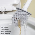Brosse de toilette en caoutchouc souple avec pince, brosse de nettoyage sans espace mort, fuite, égouttoir