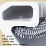 Brosse de toilette en caoutchouc souple avec pince, brosse de nettoyage sans espace mort, fuite, égouttoir