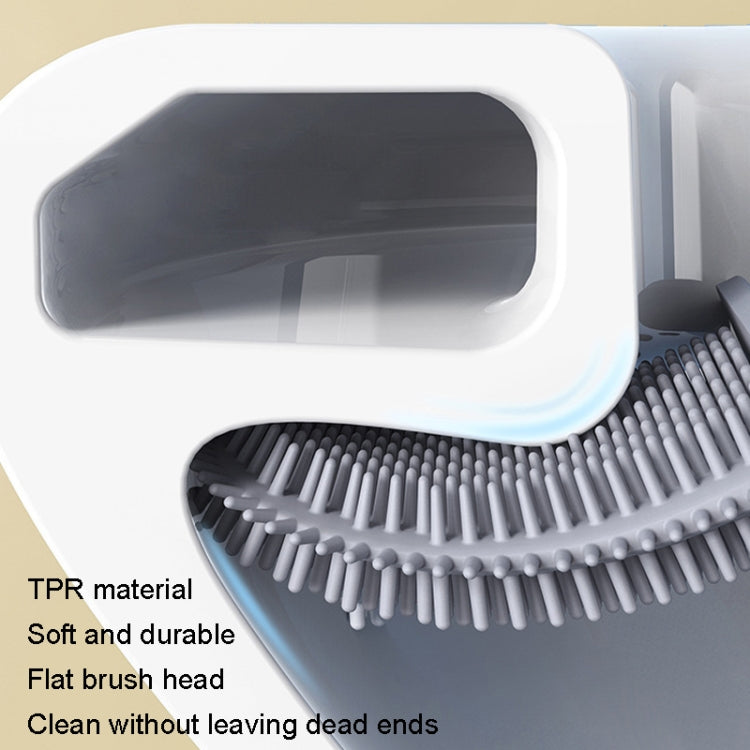 Brosse de toilette en caoutchouc souple avec pince, brosse de nettoyage sans espace mort, fuite, égouttoir