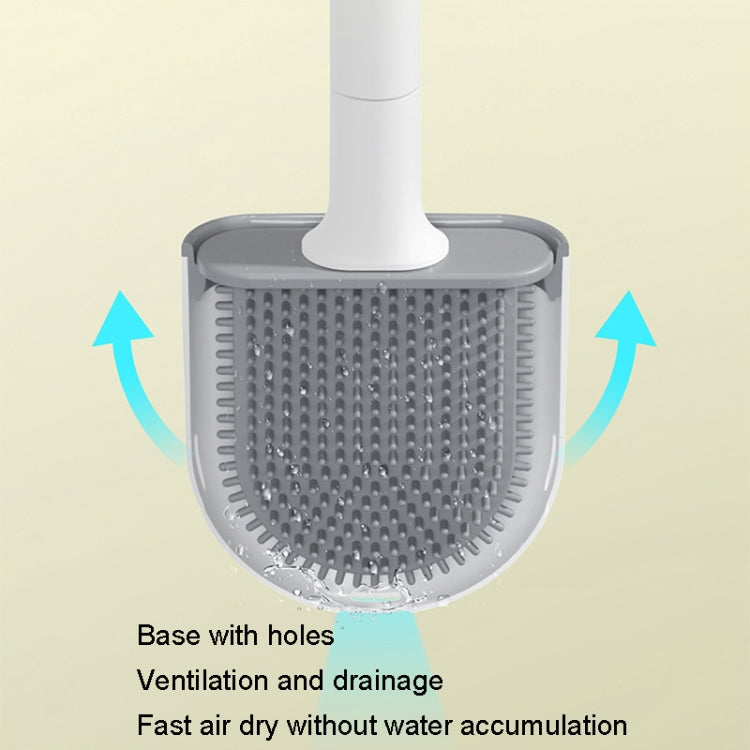 Brosse de toilette en caoutchouc souple avec pince, brosse de nettoyage sans espace mort, fuite, égouttoir