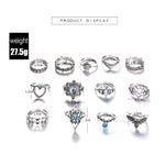Lot de 13 bagues vintage avec couronne gravée de diamants et pierres précieuses, lot de 13 pièces 0737