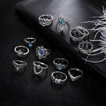 Lot de 13 bagues vintage avec couronne gravée de diamants et pierres précieuses, lot de 13 pièces 0737