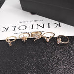 Bague bohème en alliage avec diamants, lot de 17 pièces