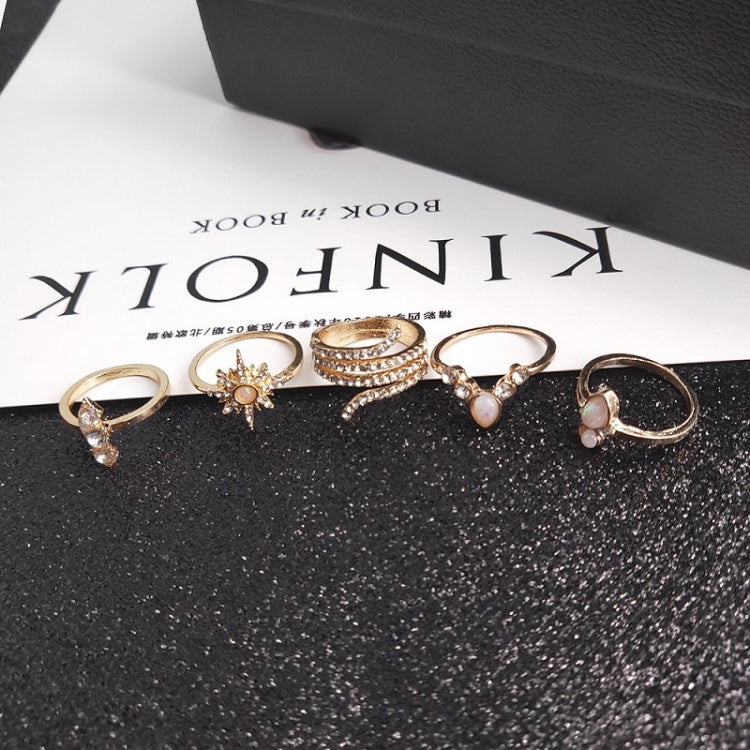 Bague bohème en alliage avec diamants, lot de 17 pièces