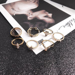 Bague bohème en alliage avec diamants, lot de 17 pièces