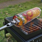 Cage de barbecue améliorée avec poignée Panier de barbecue en acier inoxydable, 30cm+Poignée 18cm