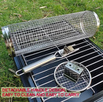 Cage de barbecue améliorée avec poignée Panier de barbecue en acier inoxydable, 30cm+Poignée 18cm