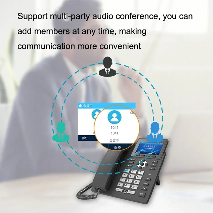 Téléphone intelligent à double mode d'enregistrement PSTN+SIP S135, Téléphone réseau VOIP 6 voies, Téléphone IP, S135