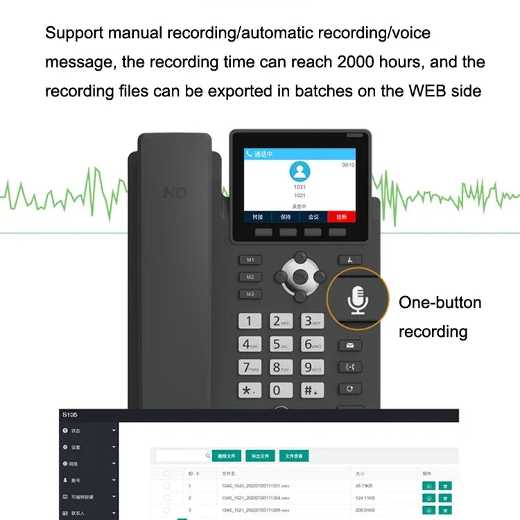 Téléphone intelligent à double mode d'enregistrement PSTN+SIP S135, Téléphone réseau VOIP 6 voies, Téléphone IP, S135
