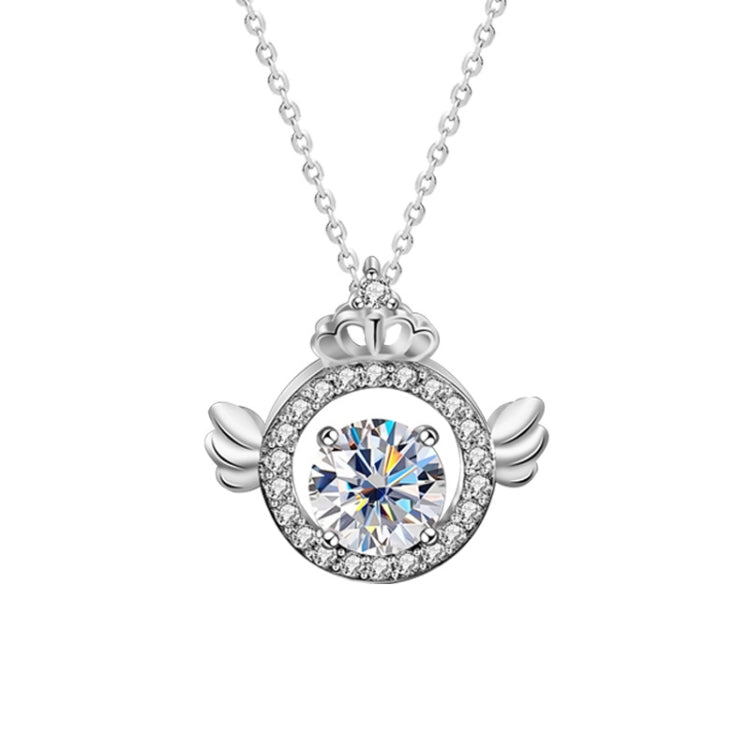 XMA017 Collier Moissanite Diamant Argent Sterling 925 Pendentif Couronne Fermoir Chaîne, XMA017