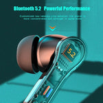 Écouteurs de jeu Bluetooth sans fil intra-auriculaires N35 TWS à lumière colorée et faible latence, affichage numérique, sans affichage numérique