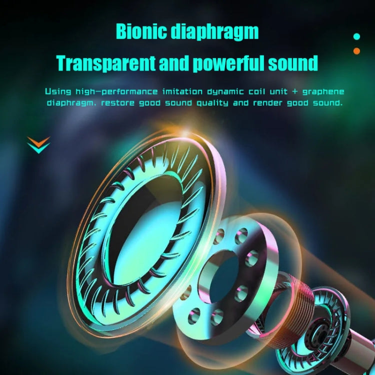 Écouteurs de jeu Bluetooth sans fil intra-auriculaires N35 TWS à lumière colorée et faible latence, affichage numérique, sans affichage numérique