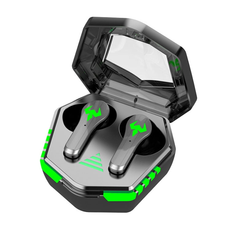 Écouteurs de jeu Bluetooth sans fil intra-auriculaires N35 TWS à lumière colorée et faible latence, affichage numérique, sans affichage numérique