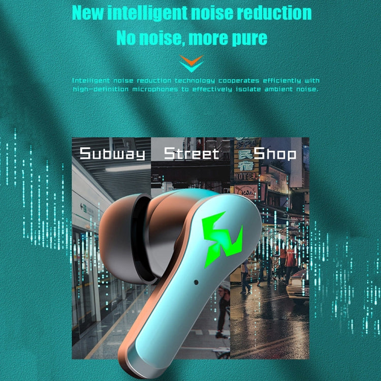 Écouteurs de jeu Bluetooth sans fil intra-auriculaires N35 TWS à lumière colorée et faible latence, affichage numérique, sans affichage numérique