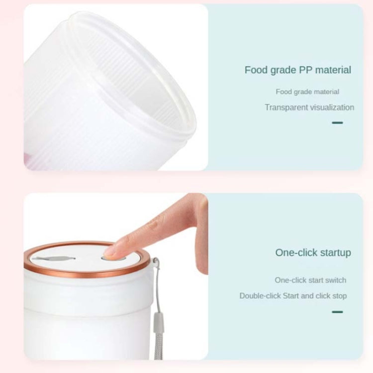 Extracteur de jus électrique portable LGZ-1 500ml 50W 4 lames rechargeable, LGZ-1 (Rose), LGZ-1 (Blanc), LGZ-1 (Vert)
