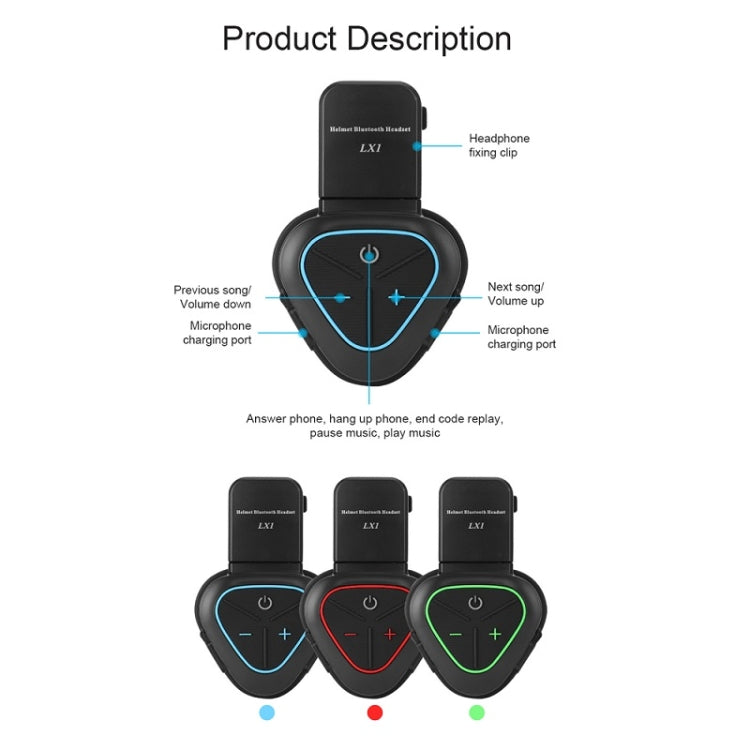 Casque moto demi-jet étanche LX1 avec casque Bluetooth sans fil 5.3, anglais
