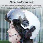 Casque moto demi-jet étanche LX1 avec casque Bluetooth sans fil 5.3, anglais