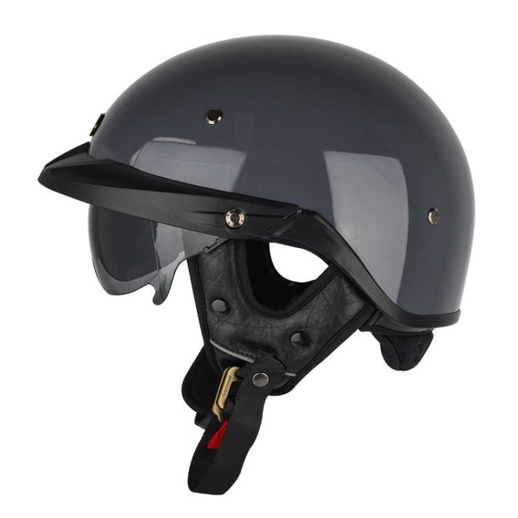 SOMAN Motorcycle Half Helmet Adjustable Helmet With Inner Mirror, M, L, XL, XXL