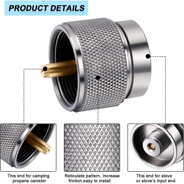 Adaptateur de réservoir de propane pour poêle de camping portable Tête de conversion de brûleur à gaz norme américaine, Brûleur à gaz norme américaine