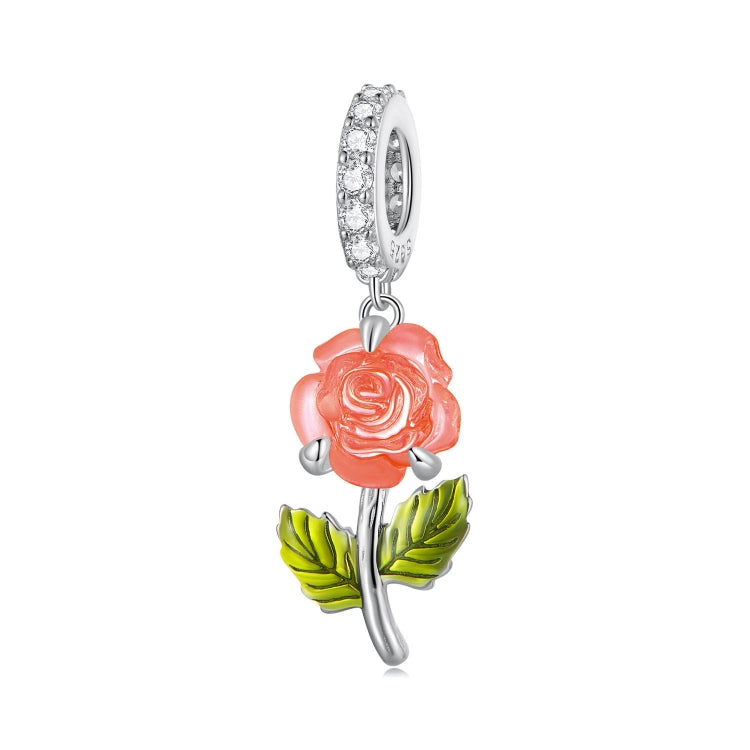 Accessoire perle en argent sterling zircon rose à changement de couleur UV